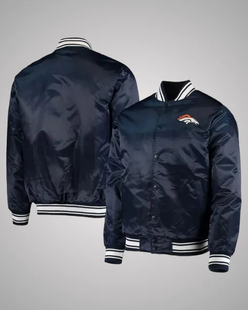 Denver Broncos Locker Room Navy Blue Satin Jacket