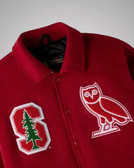 OVO Campus Red Wool Varsity Jacket