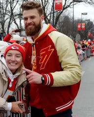 Super Bowl LVII Parade Harrison Butker Varsity Jacket