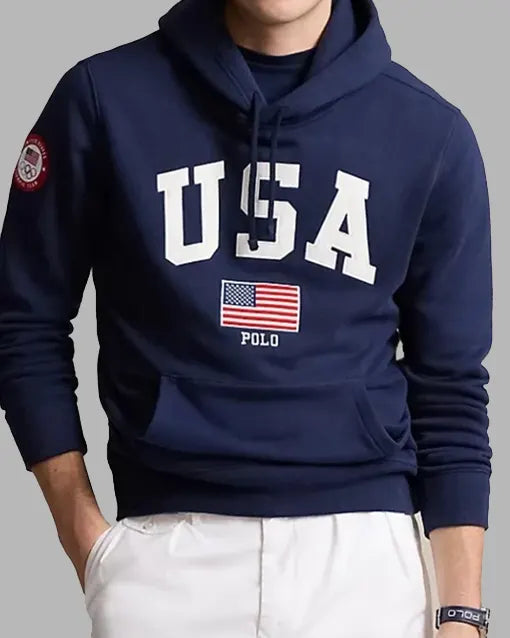 Paris Olympics 2024 Team USA Blue Fleece Hoodie