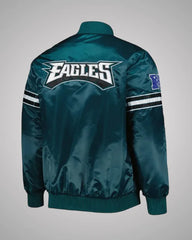 Philadelphia Eagles The Pick and Roll Midnight Green Satin Jacket