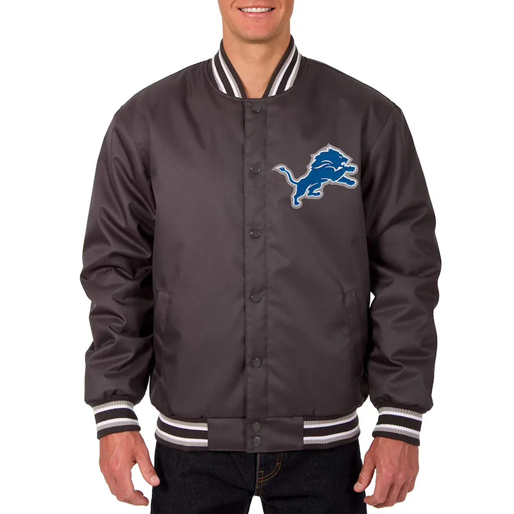 Poly Twill Detroit Lions Gray Jacket