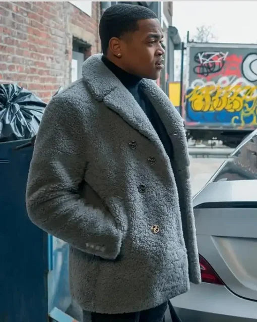 Power Book II Ghost S03 shearling coat Tariq St. Patrick