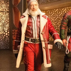 Red One 2024 J.K. Simmons Santa Claus Leather Coat