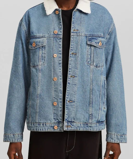 Blue Sherpa Denim Jacket for Men