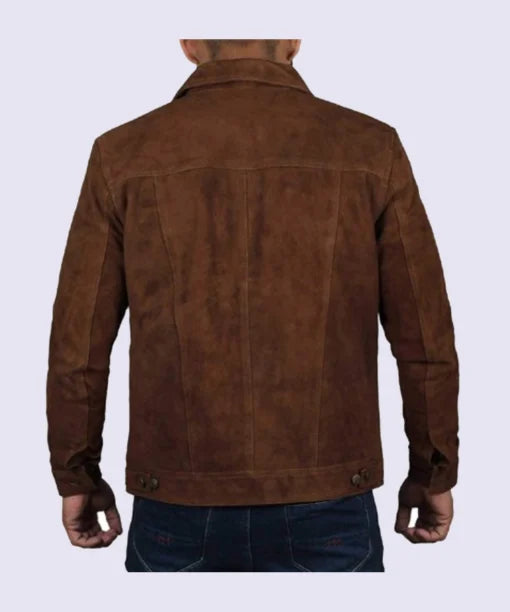 Dark Brown Suede Jacket for Men