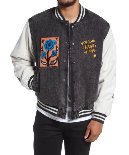 Volcom Fa Bob Cotton Denim Varsity Jacket