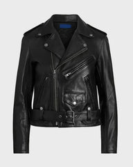 Womens Black Biker Leather Jacket