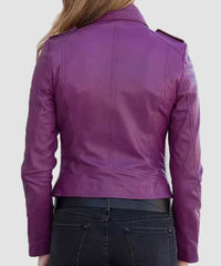 Purple Biker Jacket for Women