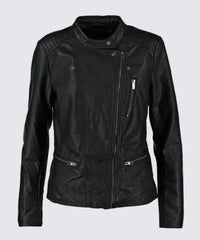 Black Lambskin Leather Jacket for Women