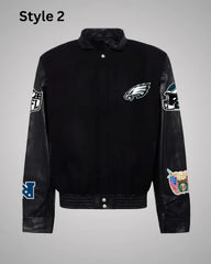 Philadelphia Eagles Black Letterman Jacket